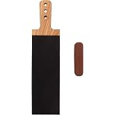 BPSKNIVES Knife Polishing Board for Careful Blade Polishing and Final Edge Refinement, Leather Strop with Polishing Compound for Knife Maintenance