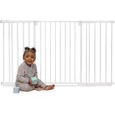 Toddleroo by North States - StepSafe Extra Wide Auto-Close Baby Gate: Pressure or Hardware Mount Metal Safety Gate with Swing Control - Adjustable 29-55 Inches Wide; 30 Inches Tall - White
