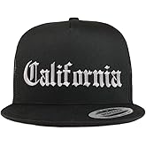 Trendy Apparel Shop California State Old English 5 Panel Flatbill Trucker Cap
