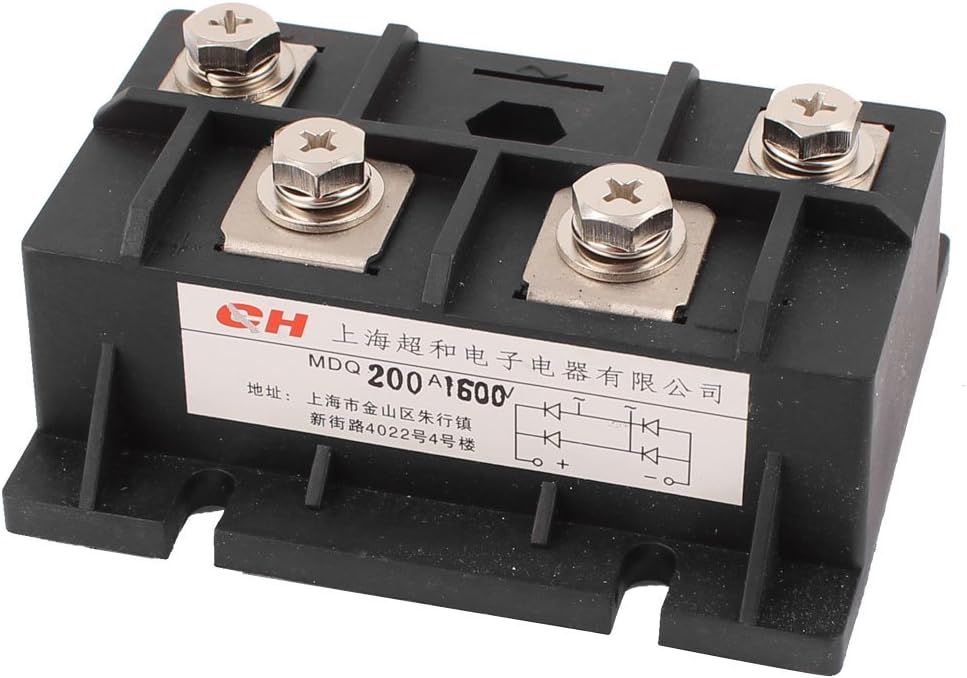 Uxcell Diode Module Single Phase Bridge Rectifier MDQ-200A, 200A, 1600V