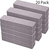 Pumice Stones for Cleaning - Pumice Scouring Pad, Grey Pumice Stick Cleaner for Removing Toilet Bowl Ring, Bath, Household, Kitchen, Pool, 5.9 x 1.4 x 0.9 Inch (20 Pieces)