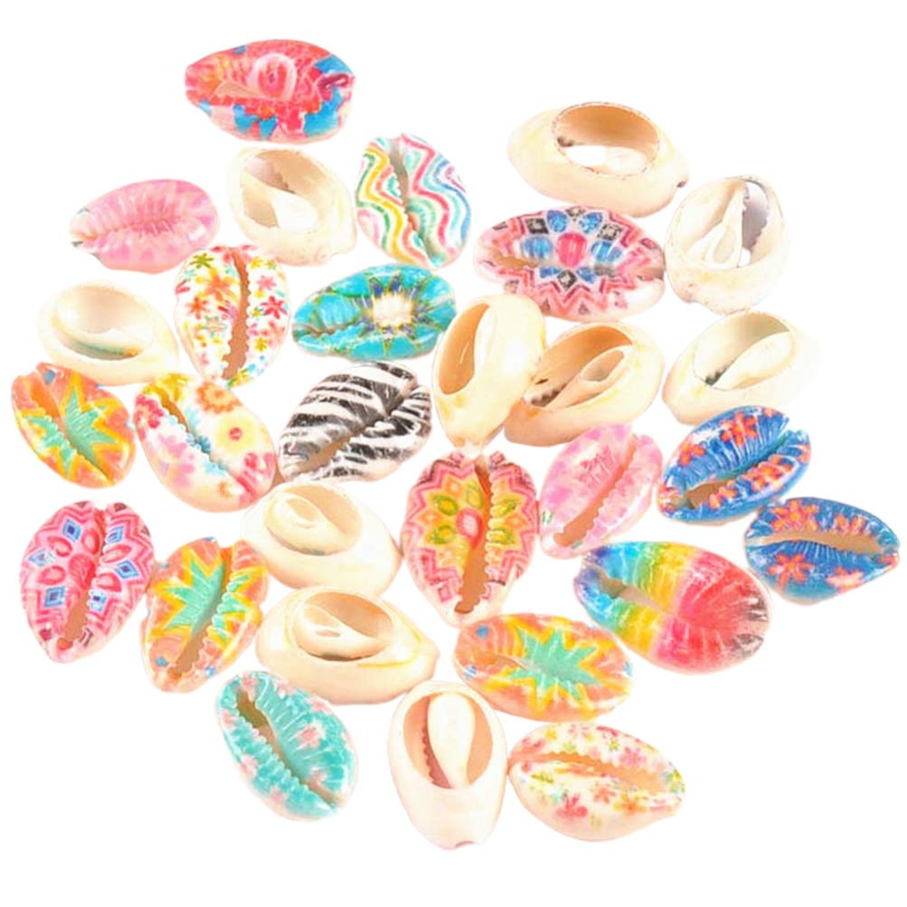 KESYOO 50pcs Sea Shells Mixed Beach Seashells Craft Charms DIY Jewelry Earring Bracelet Pendant Beads(Blue Pink)