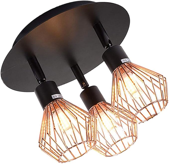 FLAMEER Foco de Techo LED de Placa Redonda de 3 Vías Luz de Cocina de