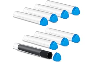 Hsei 8 Pcs Gaming Prism Playmat Tube 15 Inch Play Mat Poster Holder Tube Easy in and Out Playmat Case for Card Storage Toy Card Play Mat, Won't Roll Off Surfaces(Blue, Clear)