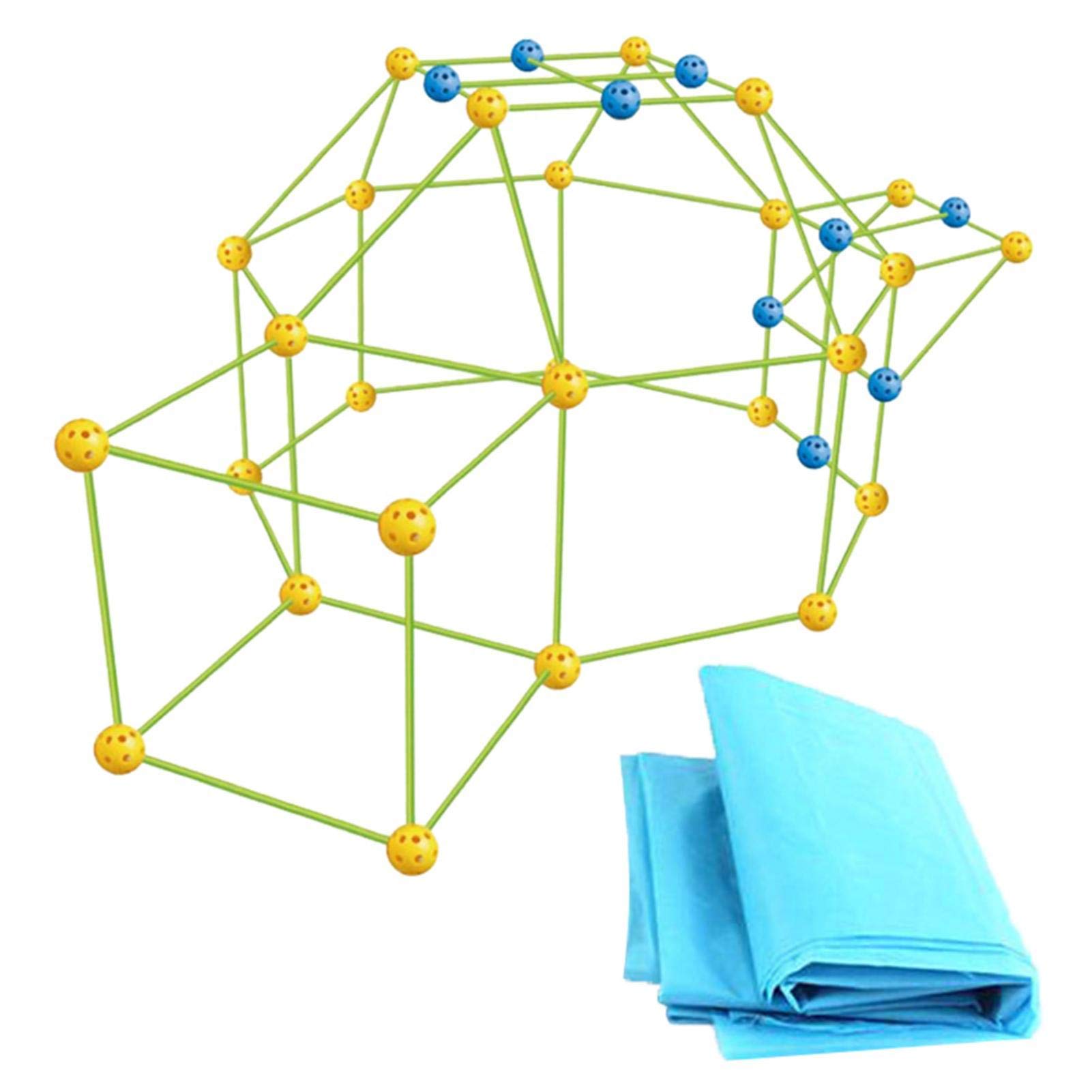 Kids Construction Fort Building Kit Ultimate Forts Builder Toys for Boys and Girls to DIY Building Castles Tunnels Play Tent Rocket Tower Indoor & Outdoor