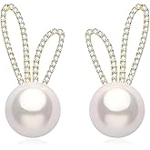 ONLYJUMP Rabbit Pearl Small Earrings for Women Rabbit Earring Tiny Rabbit Stud Earrings Bunny Animal Cartilage Small Studs Earring Carrot Cute Jewelry Gifts