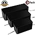 [Set of Three]Cable Management Boxes Organizer,Large Storage Holder for Desk, TV, Computer, USB Hub, System to Cover and Hide & Power Strips & Cords(Black)