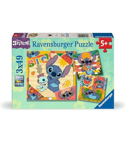 Stitch Holzpuzzle 5er Pack – Inkl. HalteTablett, Tattoos, Aktivitätsbuch, Für Jungen & Mädchen
