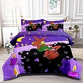 GRAT TIOC Black Girl Magic Comforter Set Twin Size,Black Girls Bedding Set,African American Comforter Set,Afro Princess Bed Set Bedroom Decor