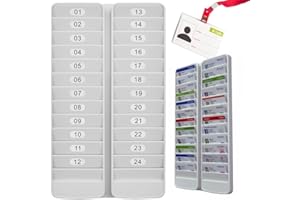 Japard Badge Rack Wall Mount 24, Card Holder to Keep Swipe Cards, Room VIP ID Lightweight Durable Plastic, Gray (24 Slots_)