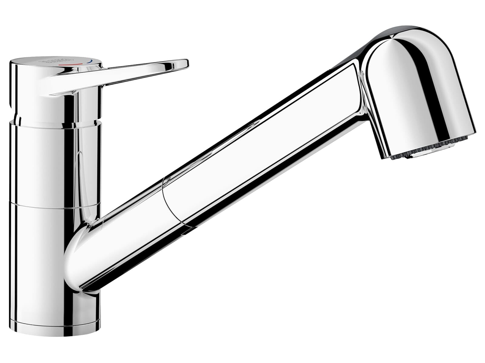 BLANCO WEGA-S II | Kitchen Mixer tap in Chrome | High-Pressure | with Pull-Out Hose | Non-Return Valve | Ceramic Cartridge | Assured Water Quality & Water-Saving | [4.8x25.9x18.5 cm]