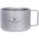 Boundless Voyage Titanium Double Wall Coffee Cup Mini Mug 100ml Lightweight Mug for Outdoor Camping Hiking Picnic Backpacking