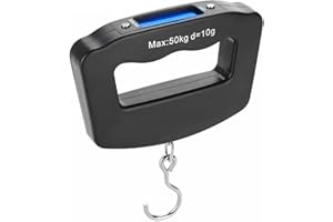 Kenhihi Portable Travel Luggage Electronic Scale, Digital LCD Hanging Box Weighing Scale 110 pounds/50 kilograms, Fishing, Luggage, Gifts (Hooks)