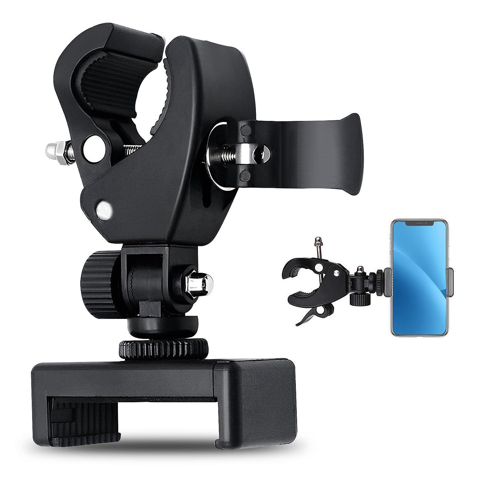Mic Stand Phone Holder, Flexible Microphone Arm Mount Clamp With 360° Rotation Clip for Live Broadcast Recording Riding Traveling