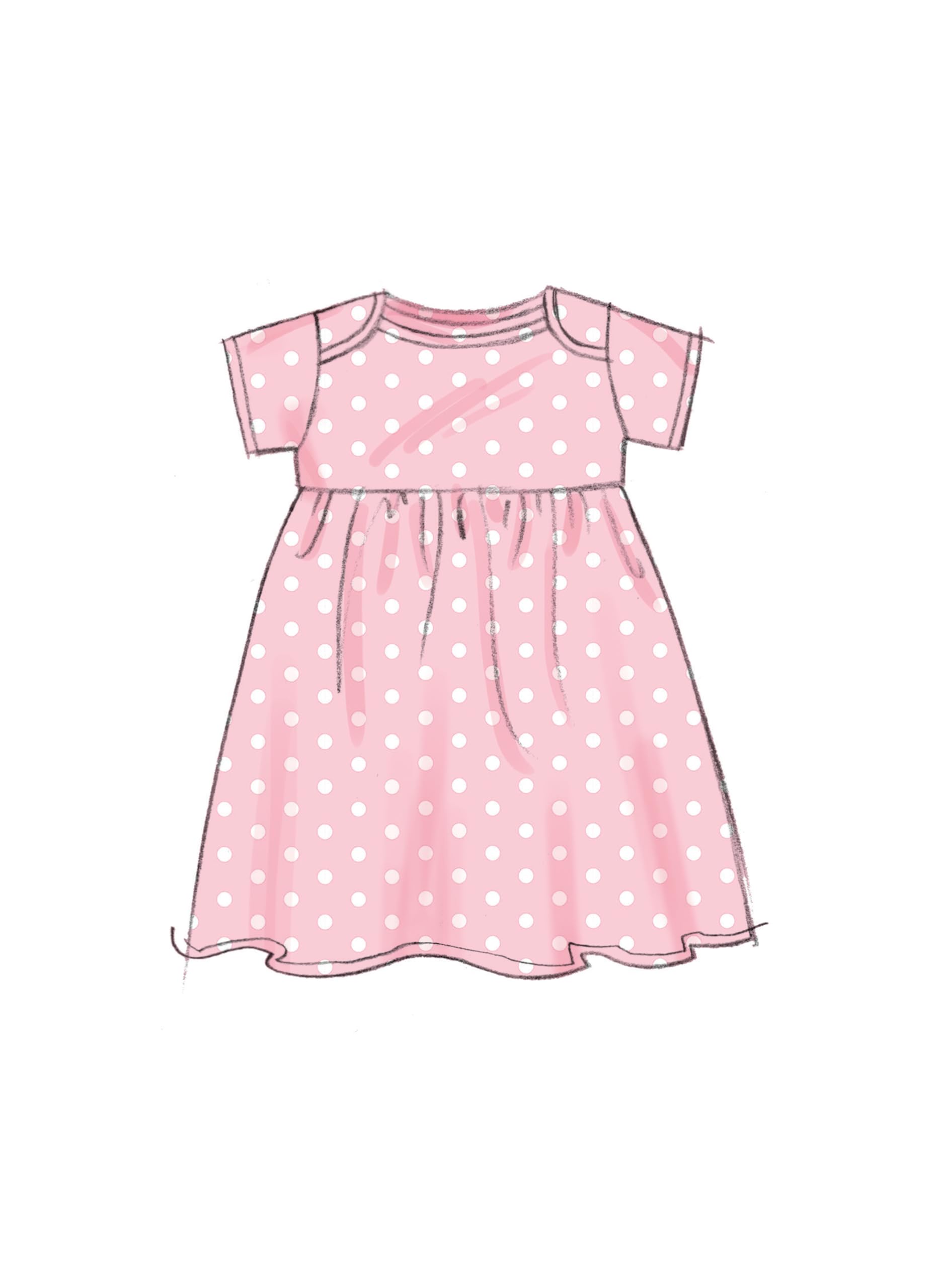 Butterick Infants' Jacket, Tops, Dress, Rompers, Diaper Cover and Hat Sewing Pattern Kit, Design Code B6970, Sizes XXS-XS-S-M-L, Multicolor