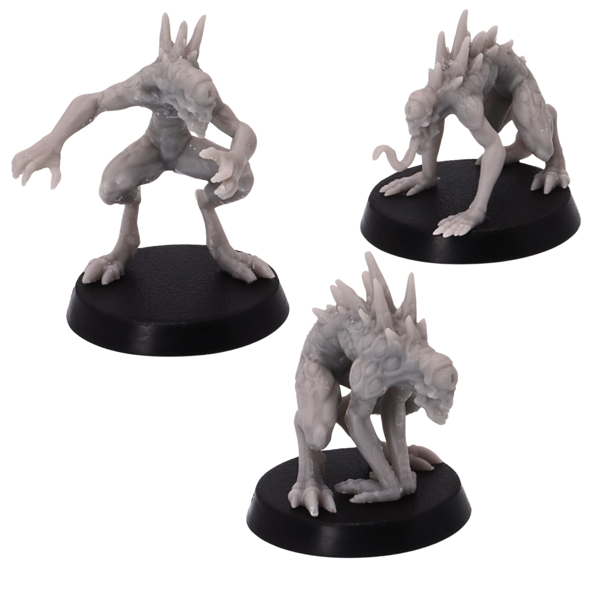 Forged Terrain Nothic Miniatures – Set of 3 Aberration Monsters for Dungeons & Dragons | 28mm Scale Resin Figures | DnD RPG Models | Epic Miniatures | Unpainted Fully Assembled | 25mm Round Bases