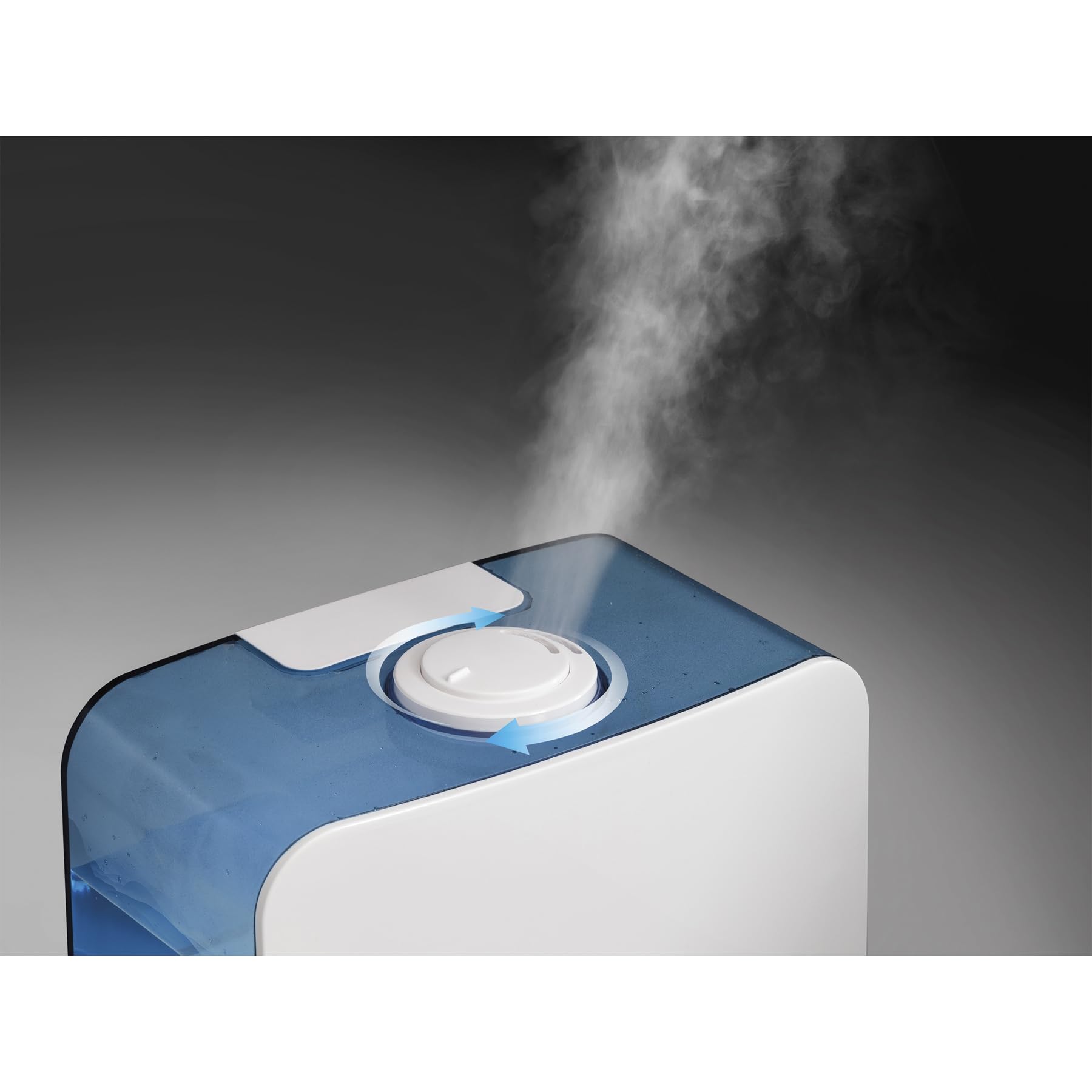 Hamilton Beach TrueAir Cool Mist Humidifiers for Bedroom Large Room, 5.5L, Whisper Quiet, Rotating Nozzle, Auto-Shutoff, Filter-Free, White (04700)