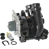 Engine Water Pump Thermostat Housing Assembly Compatible with Audi VW | Replacement For Audi A3 A4 A5 A6 Q3 Q5 TT Allroad , VW Passat Jetta Golf GTI CC Beetle # 06H121026DD 06H121026CQ 06H121026AB