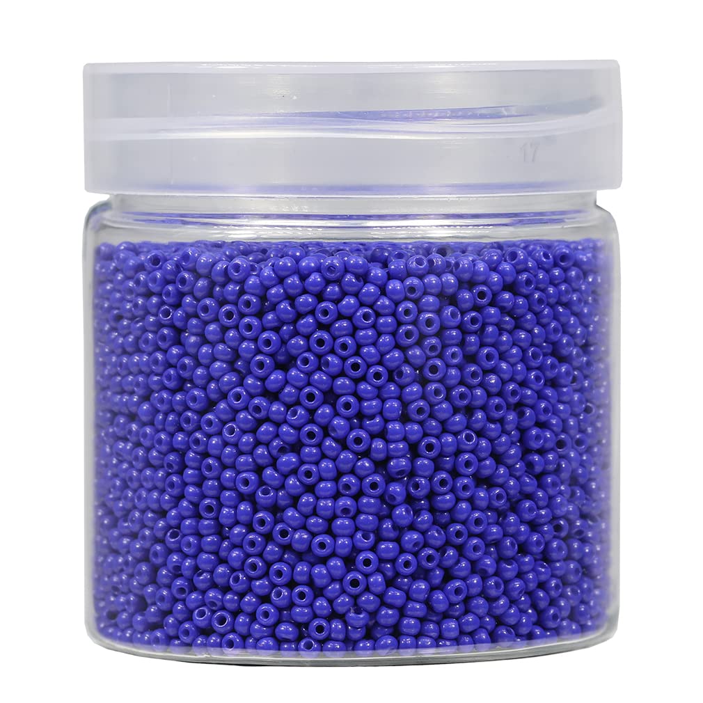 Bala&Fillic Size 2mm Round Seed Beads 10000pcs/110 Grams in Box 12/0 Royal Blue Small Craft Seed Beads for Making Jewelry Earring Bracelets Necklace (Royal Blue)