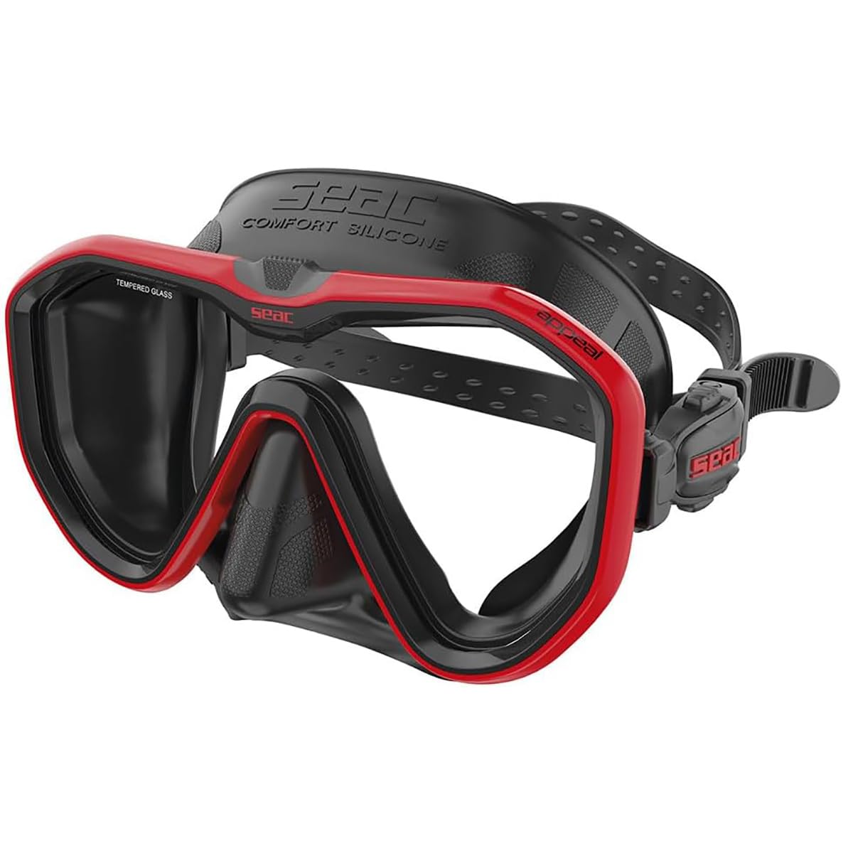 SEAC Appeal, Made in Italy single lens diving mask with 3D buckle directly to the skirt