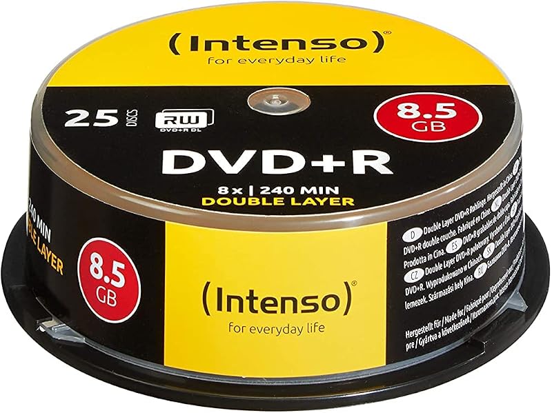 Intenso 4311144 DVD+R 8x Dual Layer 25 Pack Cakebox 8.5GB HD Video