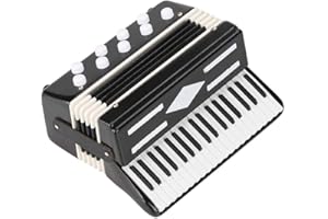 ALANO black Mini Musical Instrument Accordion Model Christmas decoration Musical Instrument Decoration Ornaments 7cm with black leather box
