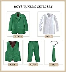 Boys Suits Toddler Kids Tuxedo Green Suit for Boys