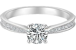 Obiyos Engagement and Promise Ring – 2CT, 925 Sterling Silver Rings for Women Non Tarnish, 14K White Gold Plated, Fashion Simple Rings Jewelry Jewelry for Women Gift