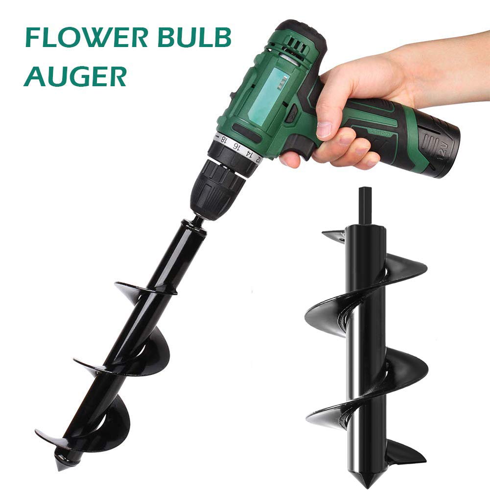 Feathernie Garden Auger Drill Bits 3.5" x 10" Non-Slip Spiral Hole Drill Digger- Bulb Planter Tool- Planting Auger for Drill for Hex Drive Drill - Planting Bedding Bulbs Seedlings: Industrial & Scientific