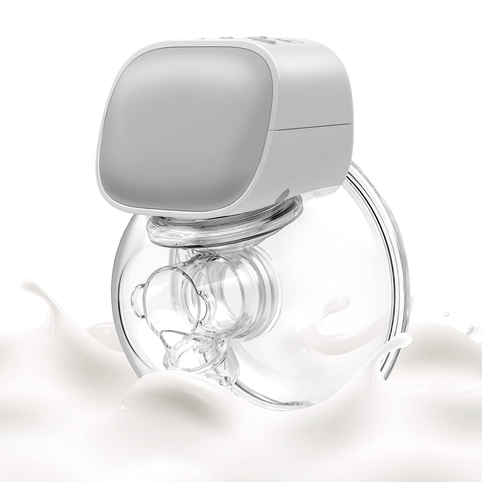 Momcozy Breast Pump,Wearable Hands-Free Electric Breast Pump, Strong Pumping, Leak-Proof Milk, Ultra-Quiet, No Pain, Lightweight with 2 Mode & 5 Levels-24MM (Gray)