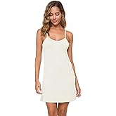 AUHEGN Women's Basic Adjustable Spaghetti Strap Cami Slip Mini Dress