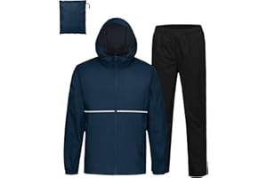 SWISSWELL Rain Suit Waterproof Jacket and Pants 2 Pieces Men Women Rain Gear Breathable Lightweight Packable