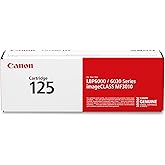 Canon Genuine 125 Black Toner Cartridge Compatible with MF3010, MF3010 VP, LBP6000, LBP6030w