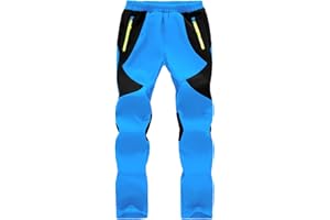 nayjury Kids Boys Girls Hiking Snow Ski Pants Waterproof Winter Warm Elastic Waist Pants Fleece Lined with Zipper Pockets