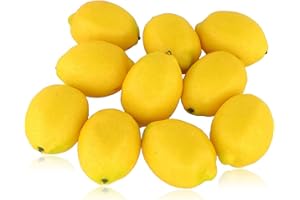 Amison Fake Fruit Lemon, Home House Kitchen Party Decoration Artificial Lifelike Simulation Yellow Lemon 10pcs Set (10pcs)