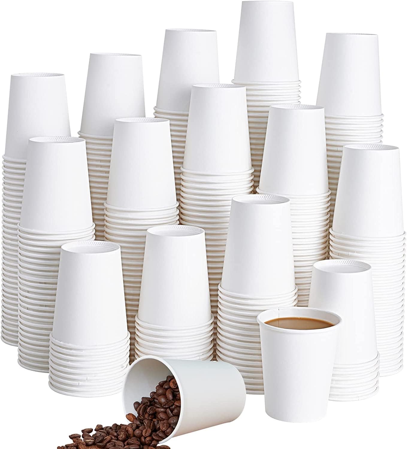 Nationwide Paper 50 x 16 oz Disposable White Paper Cups – Single Wall Coffee Cups for Hot & Cold Beverages – Premium Eco-Friendly & Recyclable Cups for Home, Office, Café & Events (475 ml)