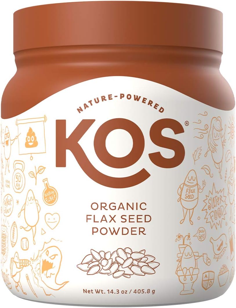 KOS Organic Flax Seed Powder オーガニック フラックスシード（亜麻の種）パウダー 405.8g [海外直送品]