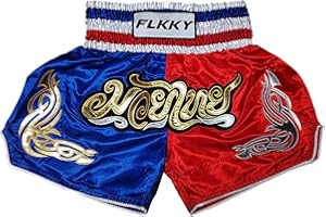 FLKKY Muay Thai Shorts Boxing Shorts for Men Women High Grade Martial Arts Training Gym Trunks Classic Boxing Shorts.