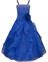 YIZYIF Enfant Fille Robe Mariage Demoiselle D'honneur Long Robe Mousseline De Soie Dentelle 4-14