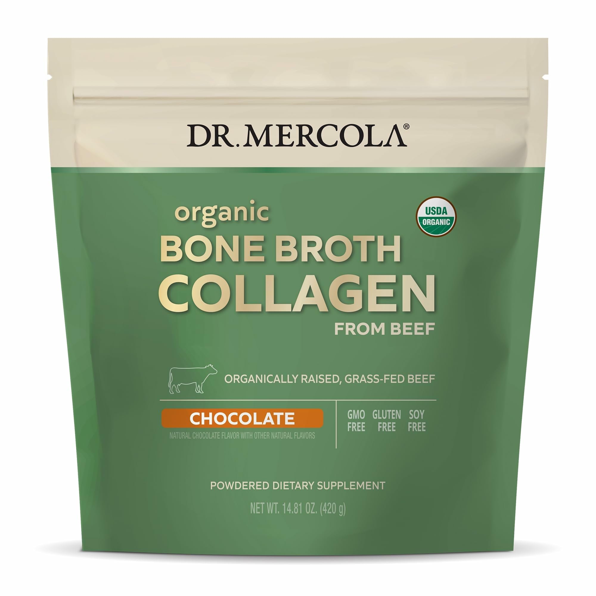 Organic Bone Broth Collagen Powder (Chocolate)