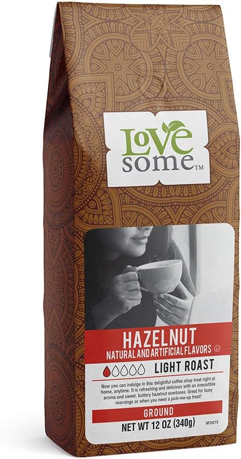 Lovesome Ground Coffee, Hazelnut, 12 Ounce
