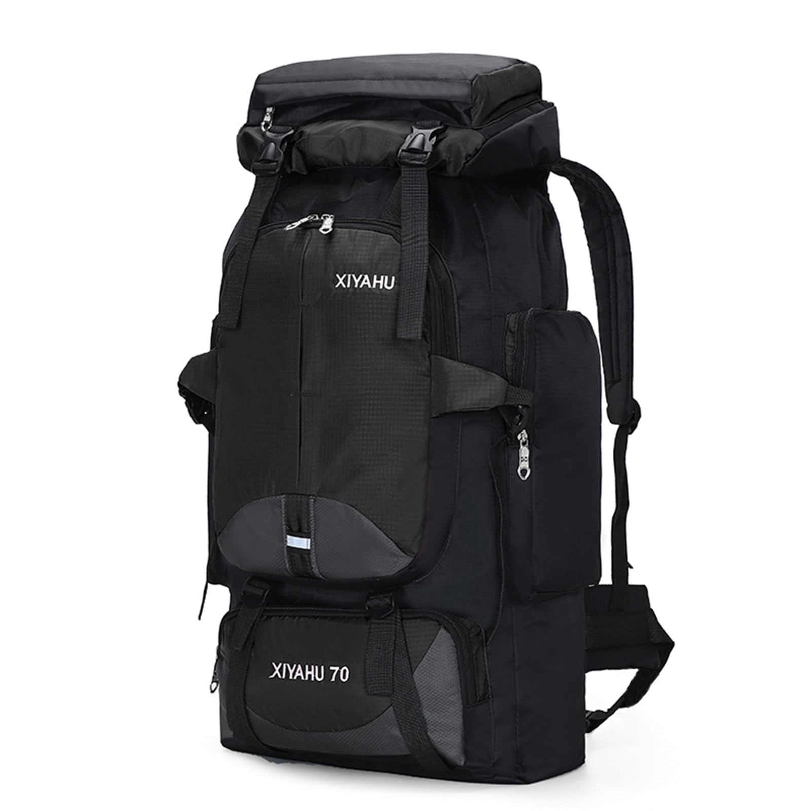 CINGHI LUSSO Hiking Backpack 70L Rucksack for Men Women Large Backpack for Travelling Camping Waterproof Backpack Lightweight Outdoor Bags Travel Back Pack (Black)