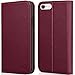 ZOVER iPhone 6S Case iPhone 6 case Genuine Leather Case RFID Blocking Flip Folio Book Case Wallet Cover with Kickstand Feature Card Slots & ID Holder and Magnetic Clasps Wine Red