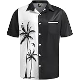 Hardaddy Men's Hawaiian Shirt Short Sleeves Coconut Printed Button Down Summer Beach Casual Shirts