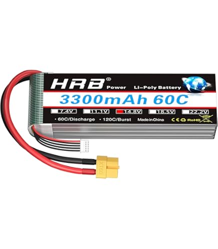 Amazon.com: HRB POWER 4S Lipo Battery XT60 3000mAh 14.8V 60C RC