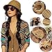 NPLE-Lady Panama Colorful Women Striped Foldable Straw Hat Beach Summer Sun