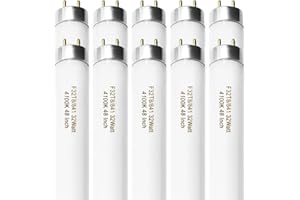 Konideke F32T8/841 32W 48 Inch T8 Fluorescent Tube Light Bulb, T8 Fluorescent Bulbs 4 Foot, 4ft Light Bulb, 4100K Cool White, 2850 Lumens, G13 Medium Bi-Pin Base,10 Pack