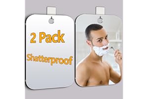 CANHARD 2 Pack Shatterproof Plastic Shower Mirror for Shaving, (Larger 11x7 in) Small Wall Mirror for Camping, Unbreakable Travel Shaving Mirrors for Shower, Outdoor Plastic Mirrors for Shave(Not Fogless)
