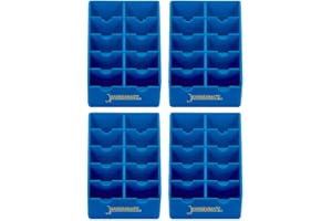 4 Pack BarberMate® Blade Rack Storage Tray - Holds 10 Clipper Blades (Blue)