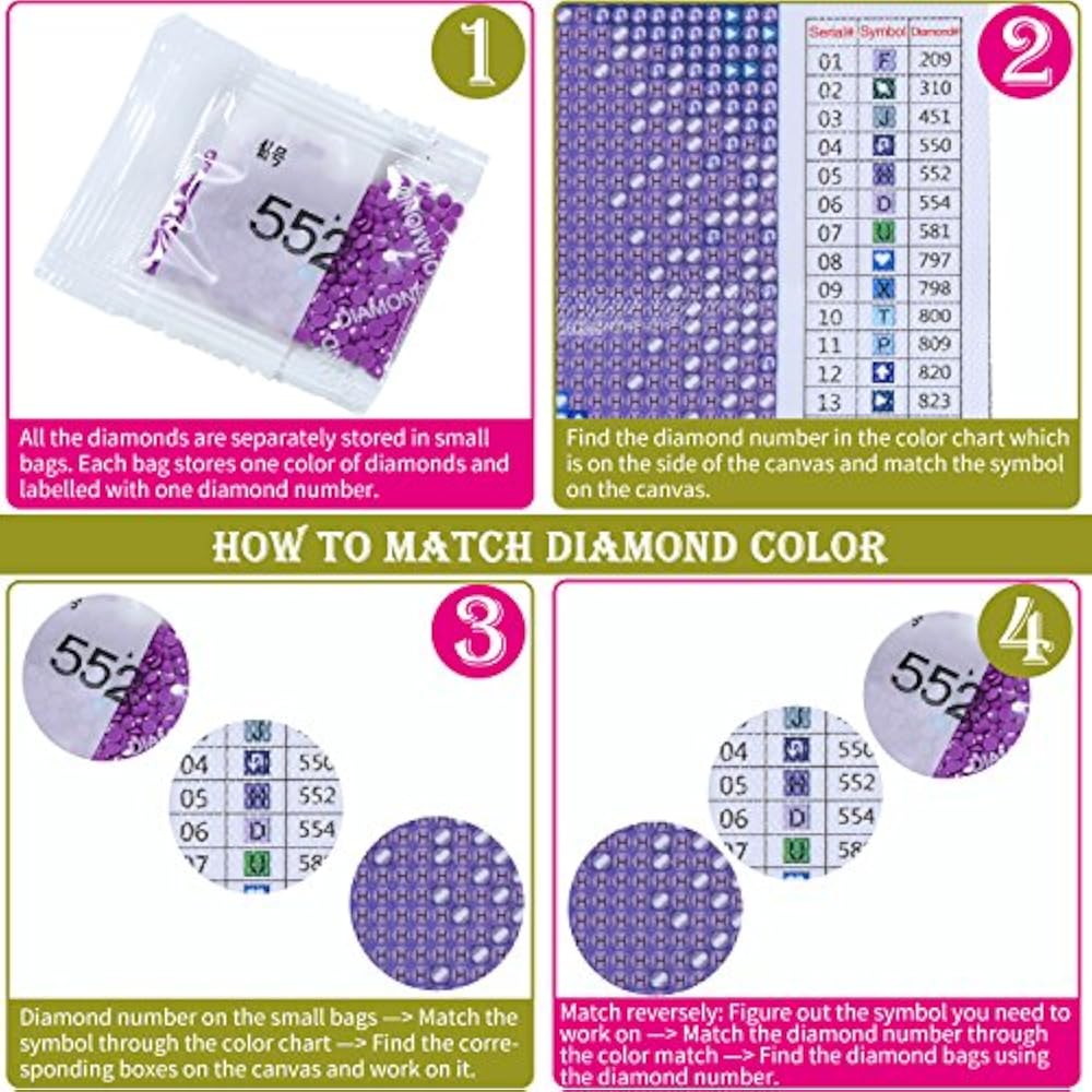 DIY 5D Diamond Painting By Number Kit For Adult, Full Drill Embroidery